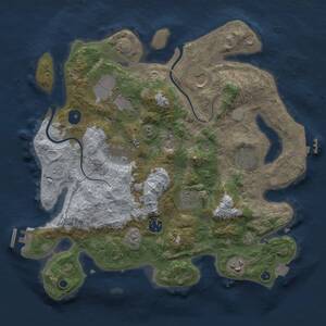 Thumbnail Rust Map: Procedural Map, Size: 3500, Seed: 2042626688, 13 Monuments