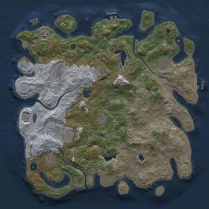 Thumbnail Rust Map: Procedural Map, Size: 4100, Seed: 1106514995, 16 Monuments