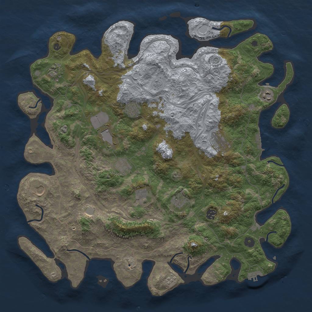 Rust Map: Procedural Map, Size: 4500, Seed: 1151180854, 18 Monuments