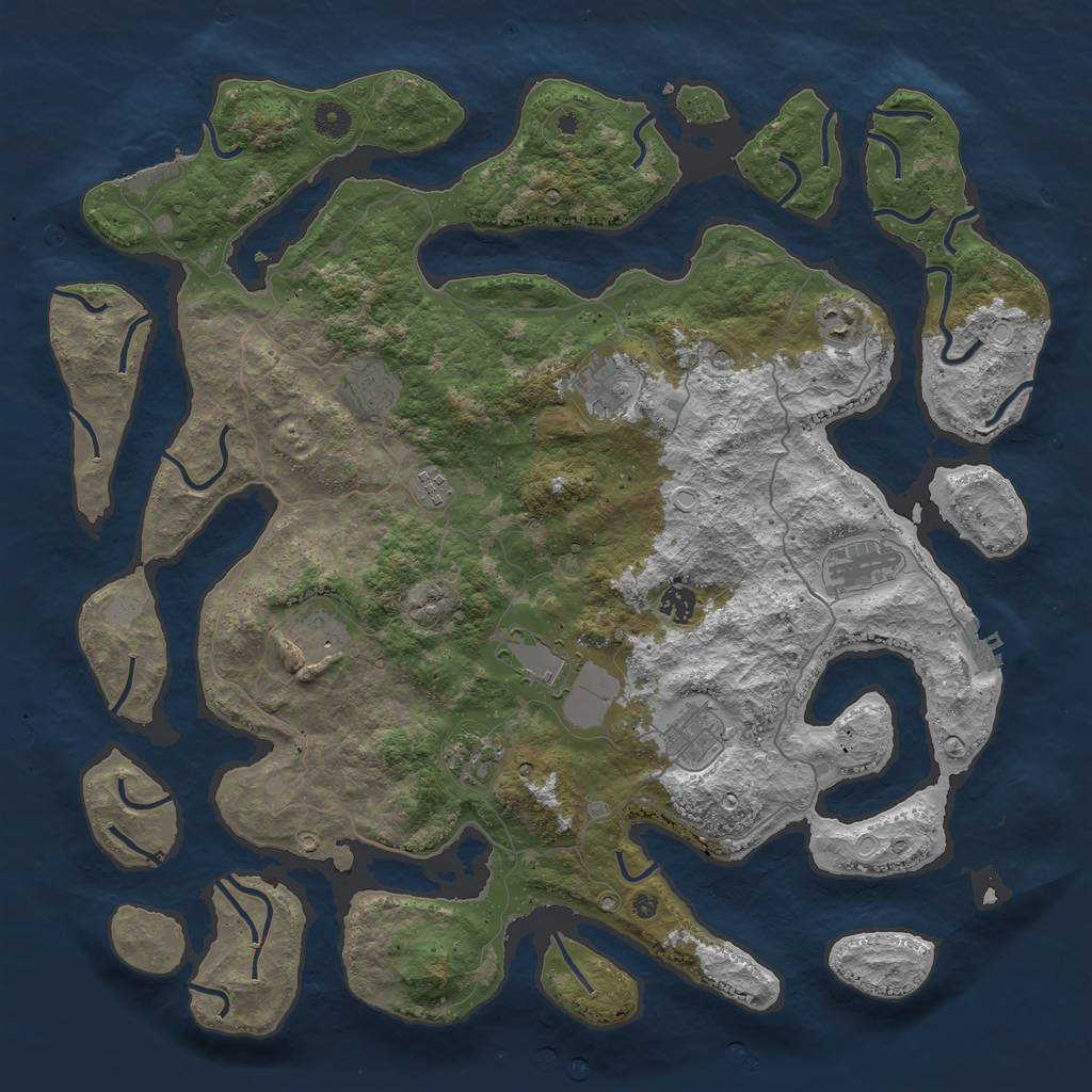Rust Map: Procedural Map, Size: 4500, Seed: 30200759, 18 Monuments