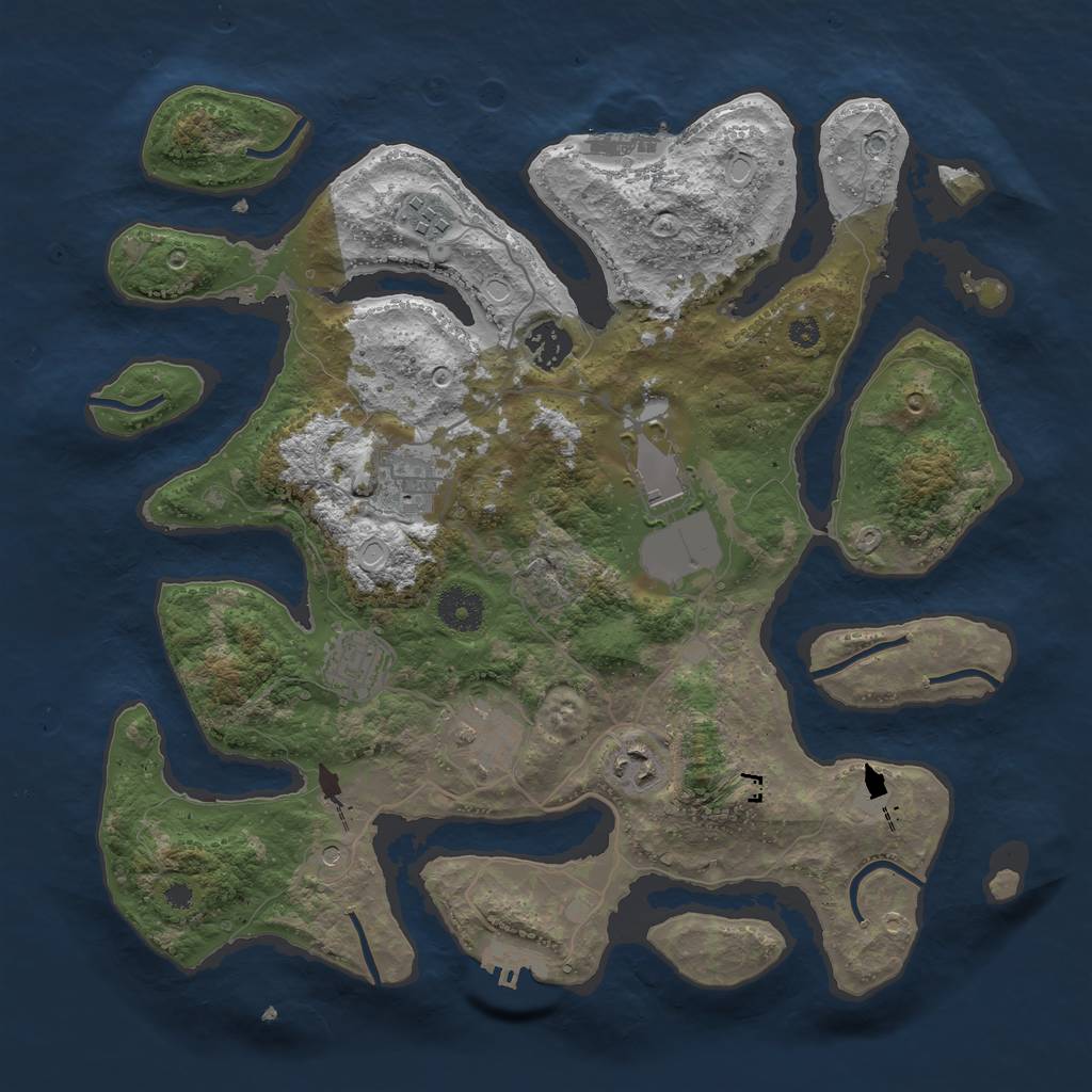 Rust Map: Procedural Map, Size: 3600, Seed: 766097903, 15 Monuments