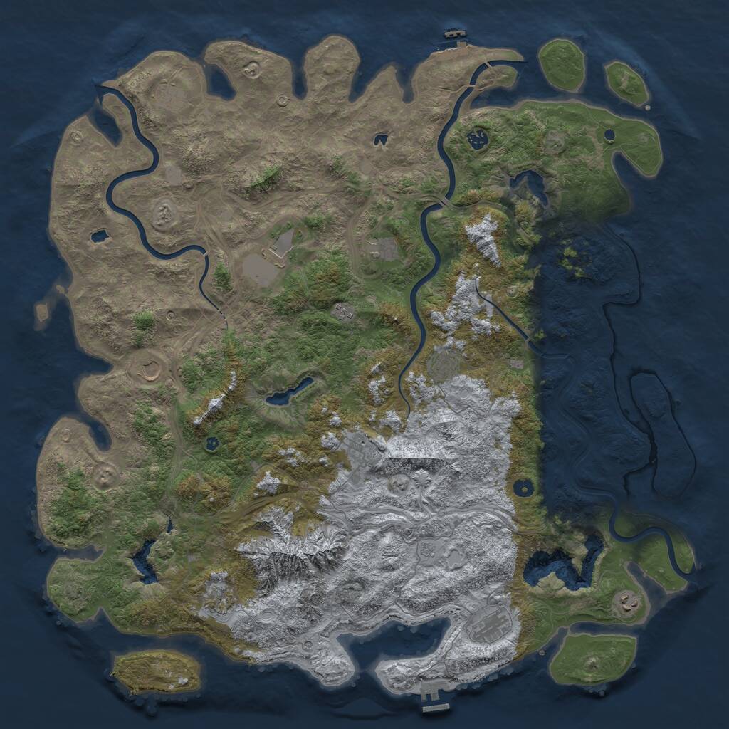 Rust Map: Procedural Map, Size: 5500, Seed: 8771, 17 Monuments