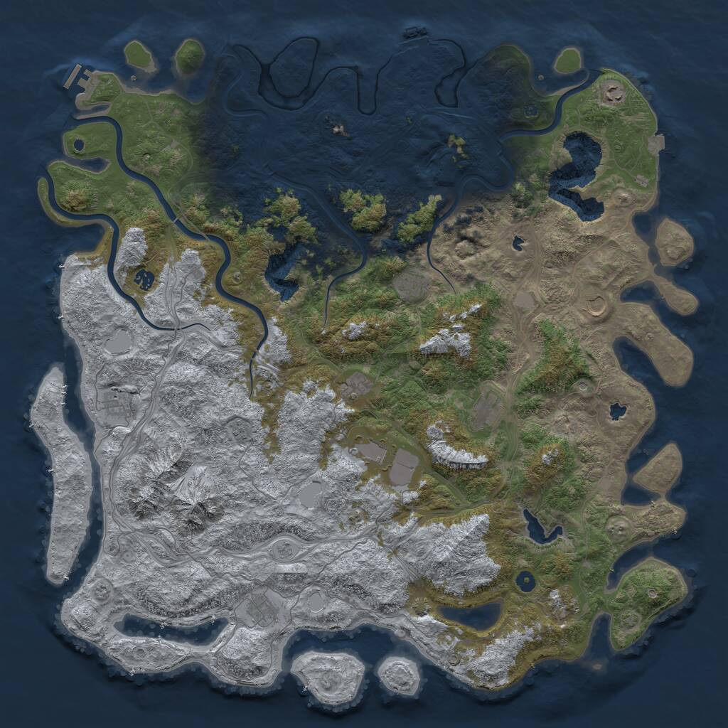 Rust Map: Procedural Map, Size: 5500, Seed: 7273511, 17 Monuments
