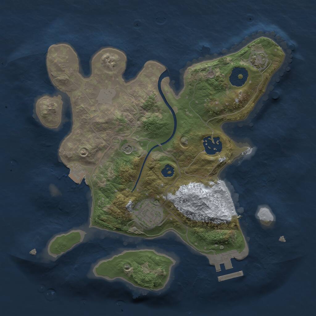 Rust Map: Procedural Map, Size: 2500, Seed: 1723, 6 Monuments