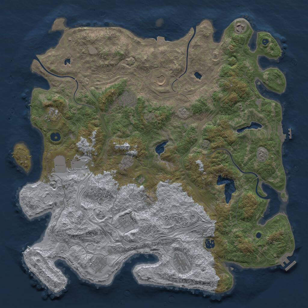Rust Map: Procedural Map, Size: 4690, Seed: 2147483647, 17 Monuments