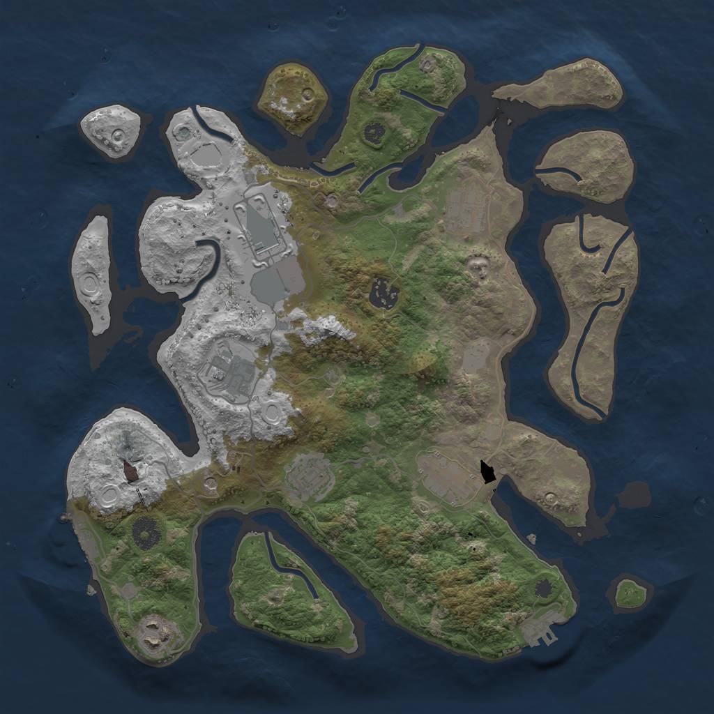 Rust Map: Procedural Map, Size: 3500, Seed: 913859165, 15 Monuments