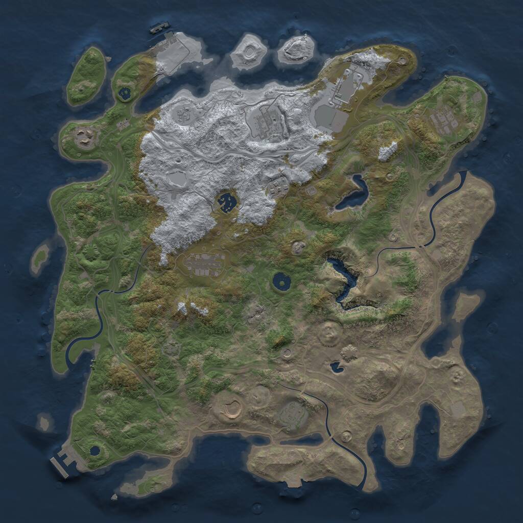 Rust Map: Procedural Map, Size: 4300, Seed: 1342944759, 15 Monuments