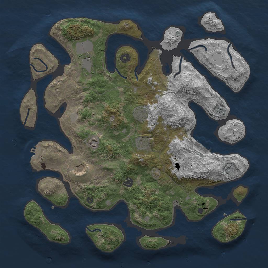 Rust Map: Procedural Map, Size: 4096, Seed: 99449994, 15 Monuments