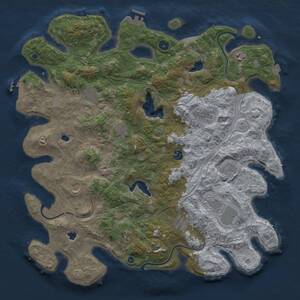 Thumbnail Rust Map: Procedural Map, Size: 4500, Seed: 664119039, 17 Monuments