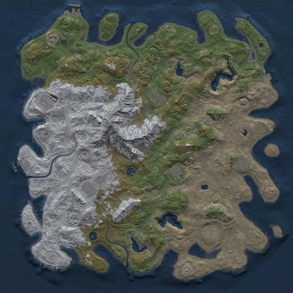 Rust Map: Procedural Map, Size: 5000, Seed: 904866, 16 Monuments