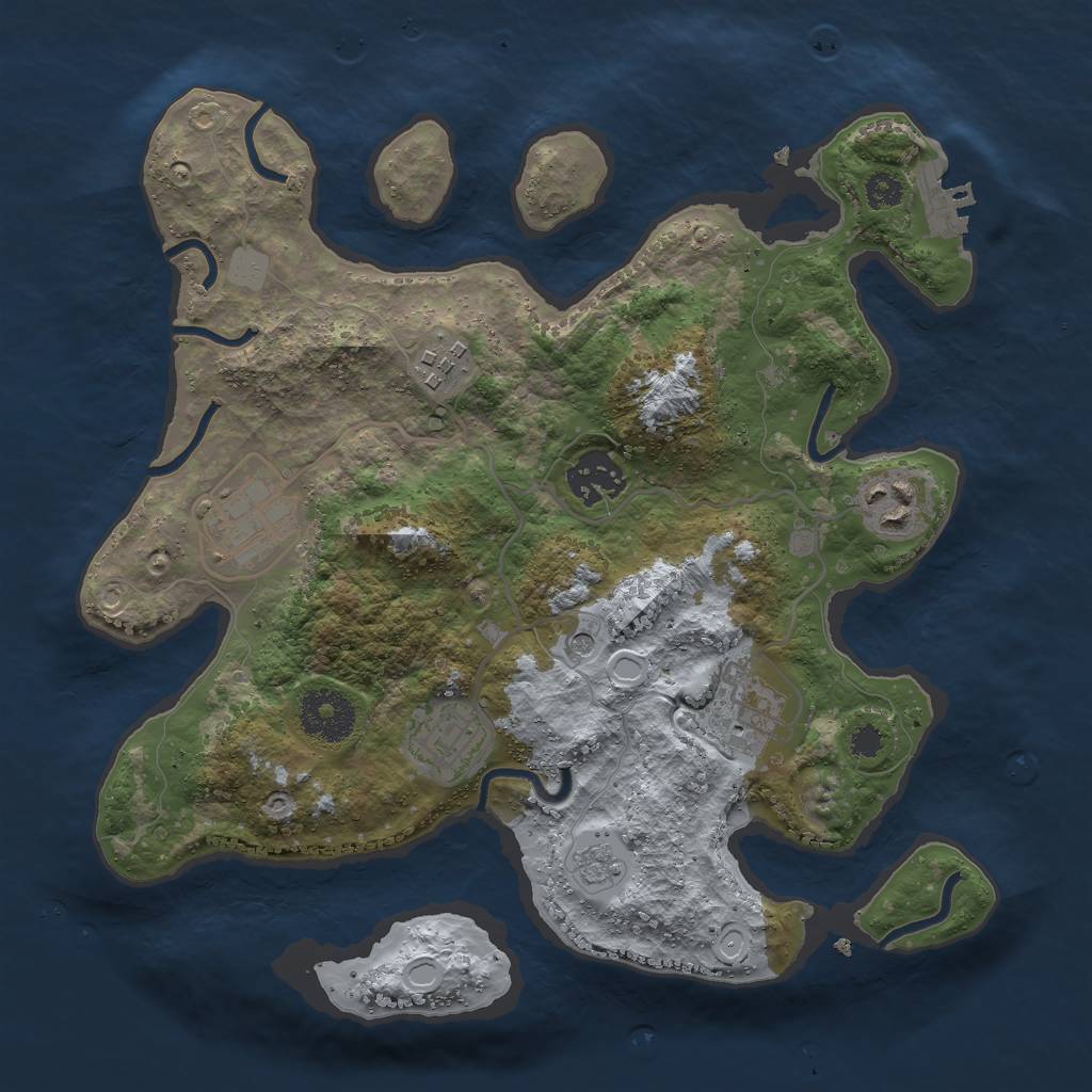 Rust Map: Procedural Map, Size: 3000, Seed: 1180153988, 12 Monuments
