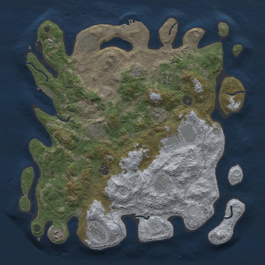 Rust Map: Procedural Map, Size: 4000, Seed: 757070018, 16 Monuments
