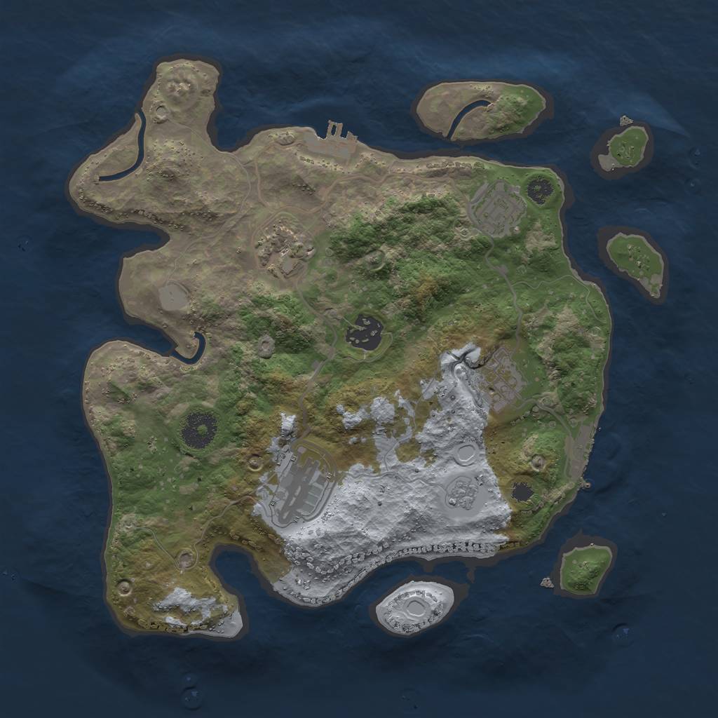 Rust Map: Procedural Map, Size: 3000, Seed: 99112233, 11 Monuments