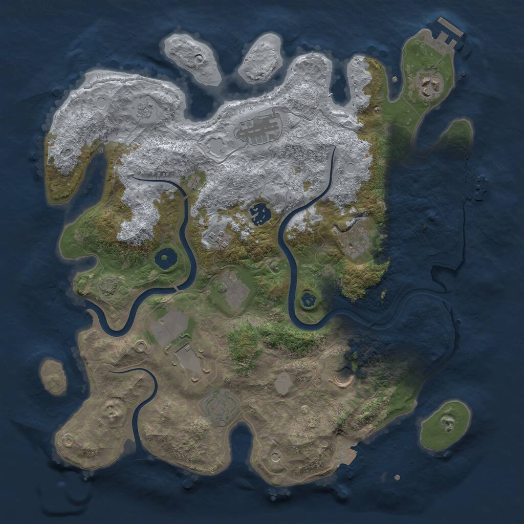 Rust Map: Procedural Map, Size: 3700, Seed: 139673376, 15 Monuments