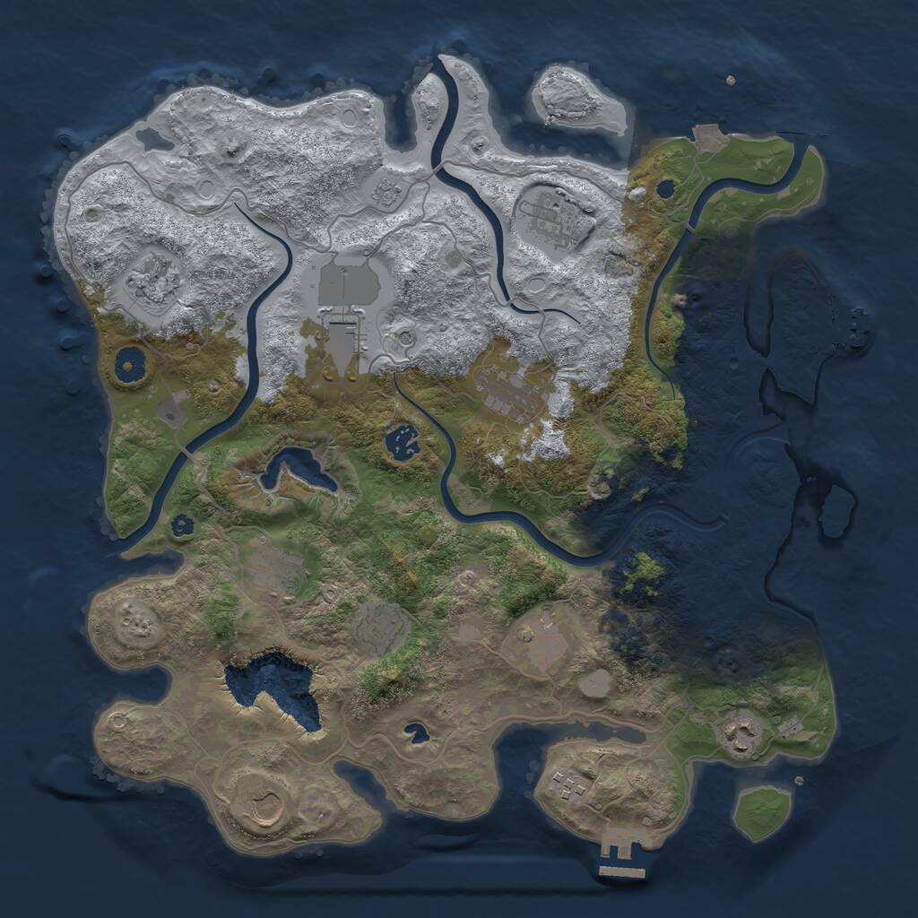 Rust Map: Procedural Map, Size: 4050, Seed: 1564867540, 17 Monuments
