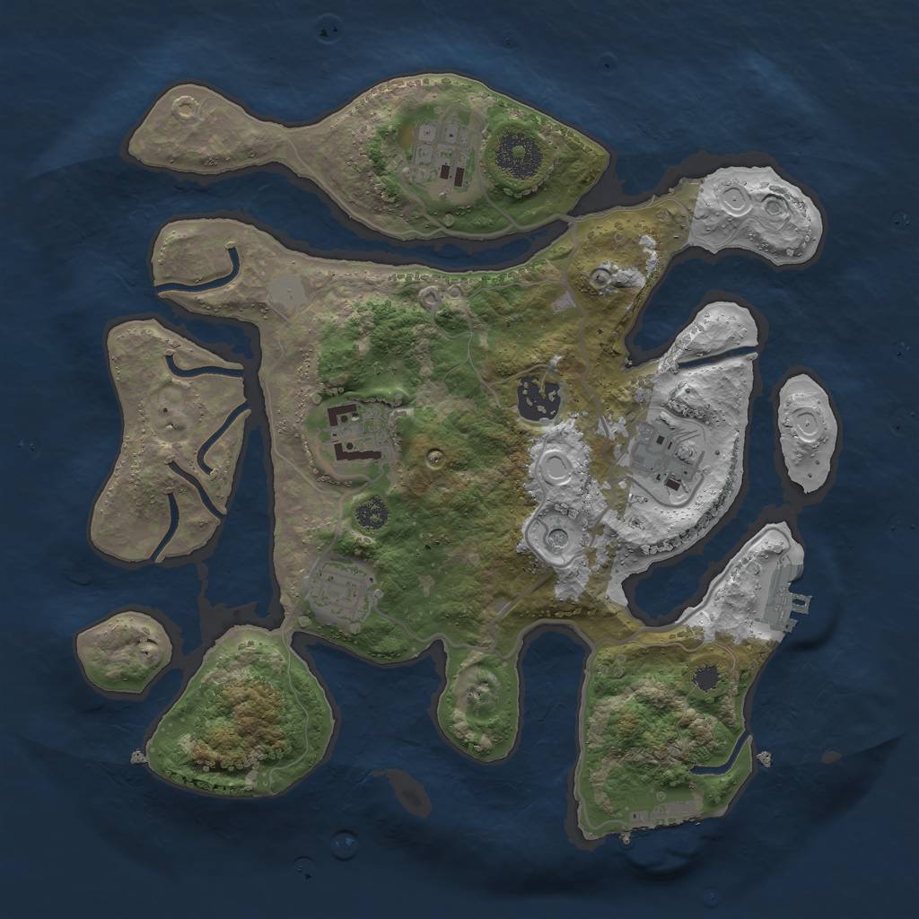 Rust Map: Procedural Map, Size: 3000, Seed: 1612474698, 13 Monuments