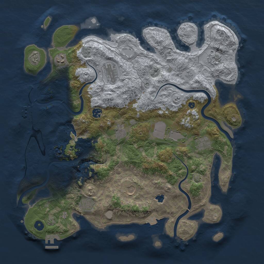 Rust Map: Procedural Map, Size: 4100, Seed: 26678, 16 Monuments