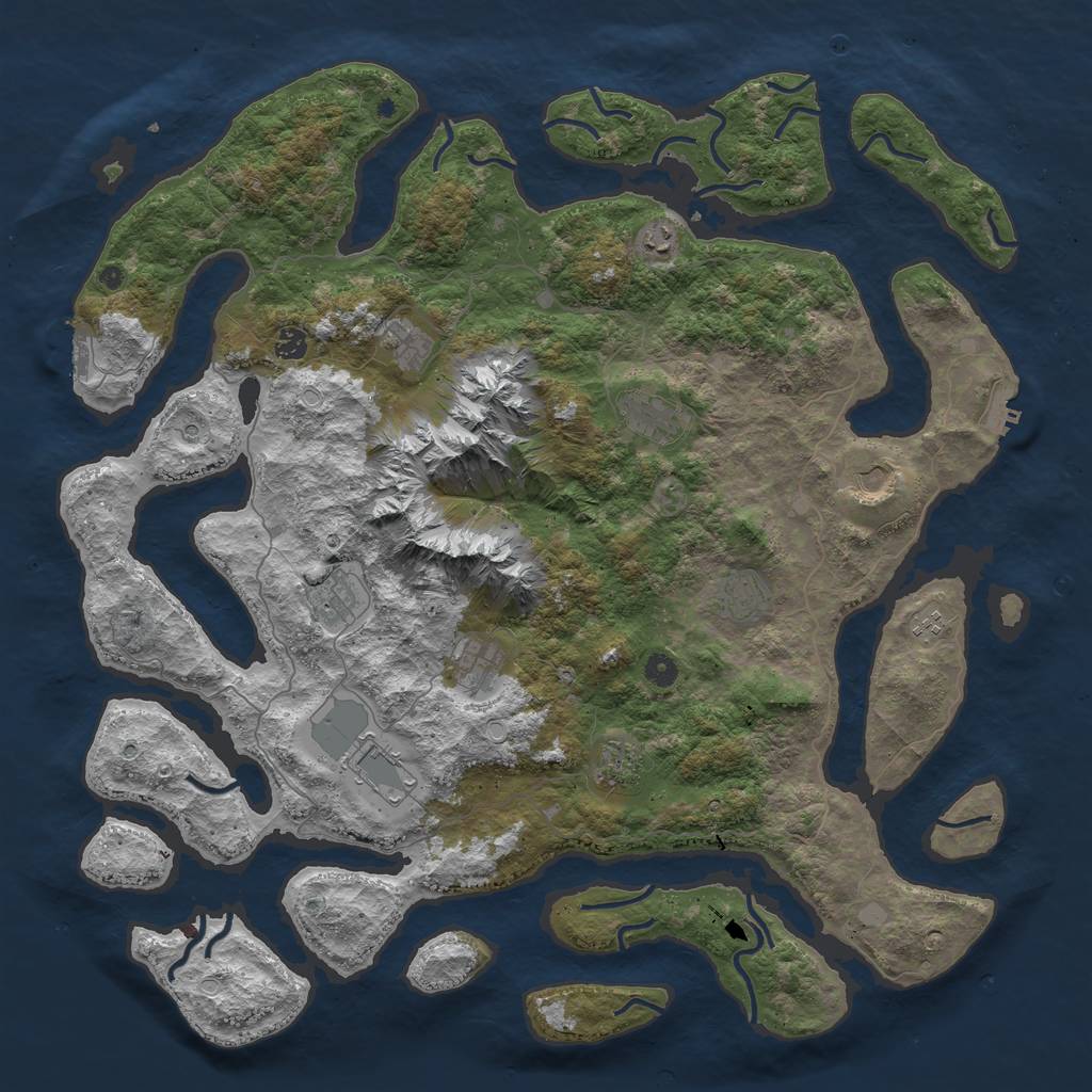 Rust Map: Procedural Map, Size: 5000, Seed: 23061995, 19 Monuments