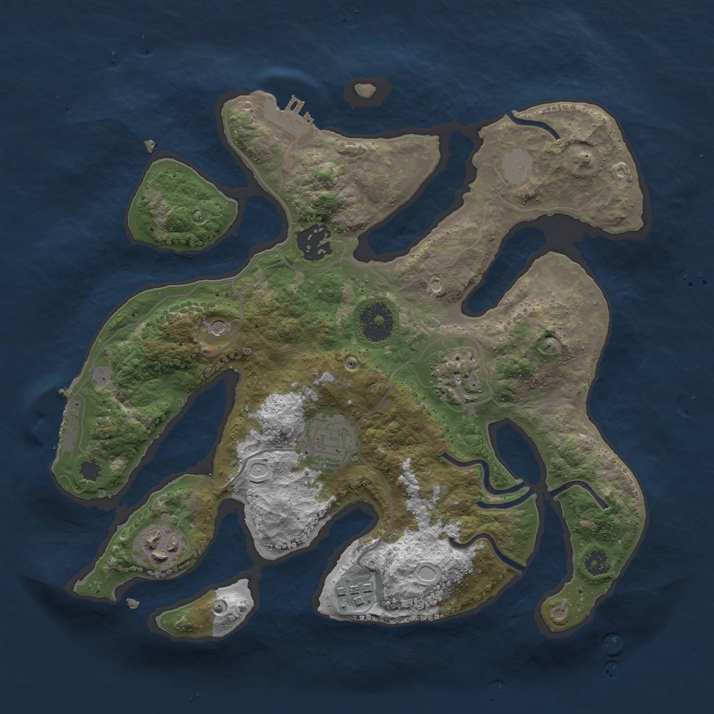 Rust Map: Procedural Map, Size: 3000, Seed: 1116295038, 13 Monuments