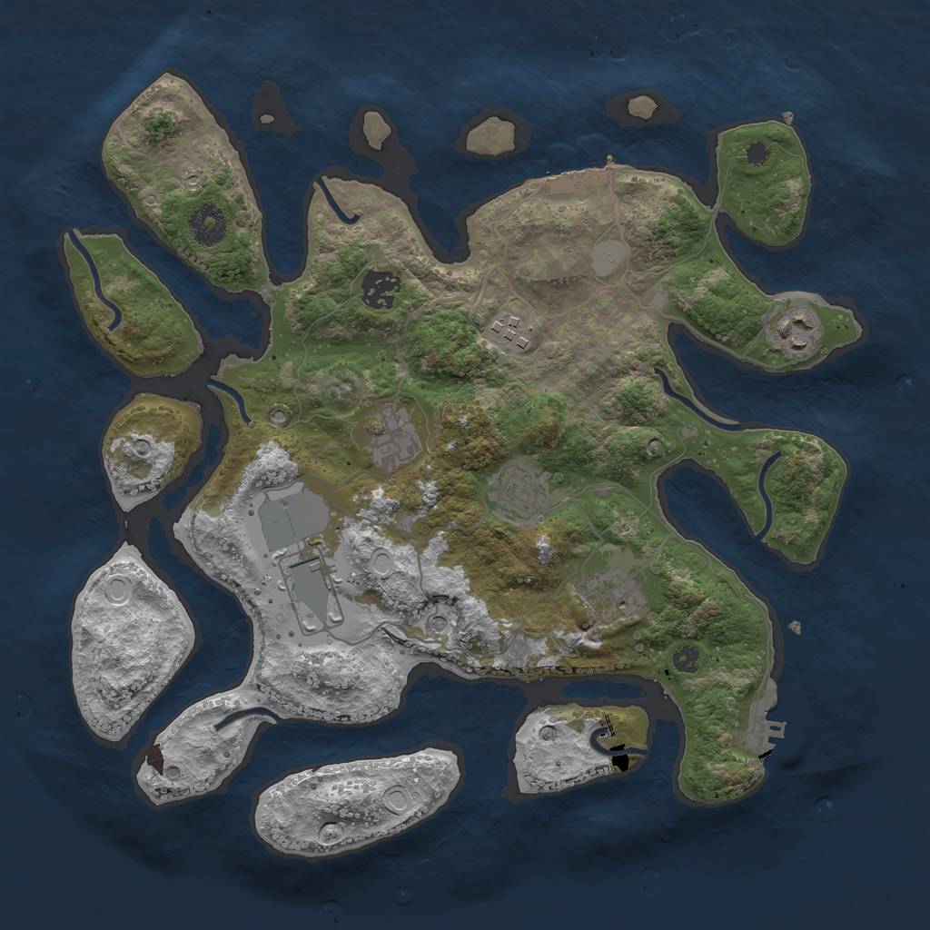 Rust Map: Procedural Map, Size: 3500, Seed: 266353942, 15 Monuments