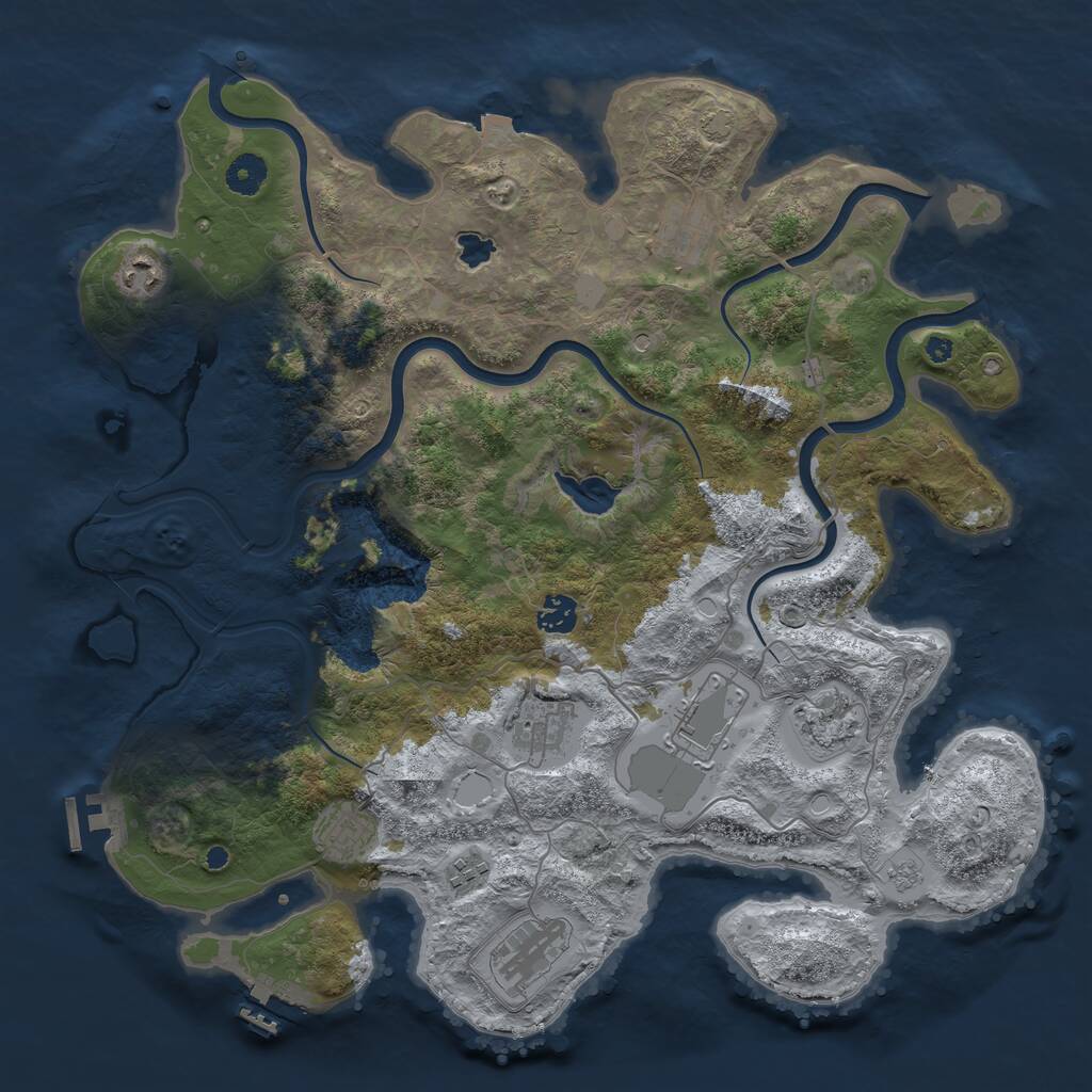 Rust Map: Procedural Map, Size: 4050, Seed: 6778, 15 Monuments
