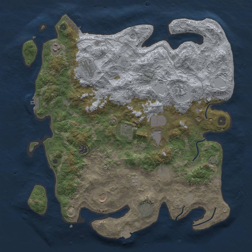 Rust Map: Procedural Map, Size: 4200, Seed: 1234534, 18 Monuments