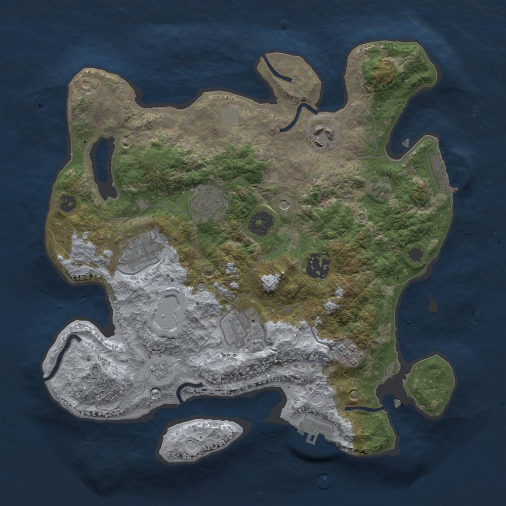 Rust Map: Procedural Map, Size: 3100, Seed: 165663773, 13 Monuments