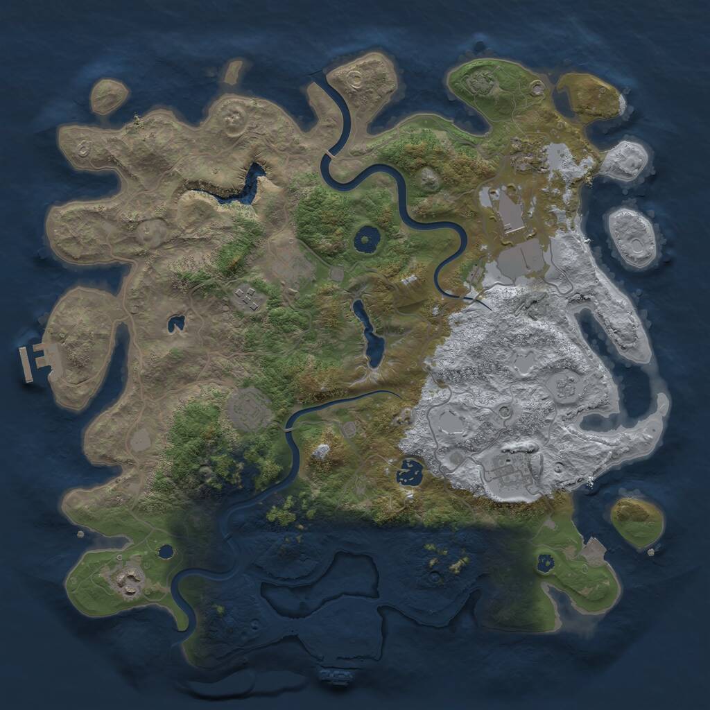 Rust Map: Procedural Map, Size: 4000, Seed: 26423, 14 Monuments