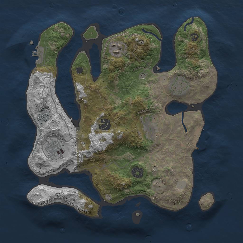 Rust Map: Procedural Map, Size: 3000, Seed: 793506, 14 Monuments