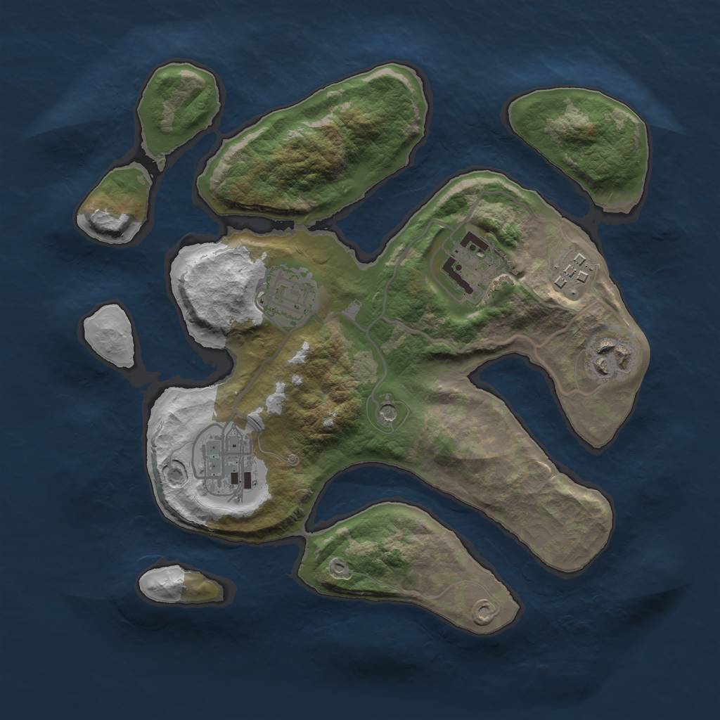 Rust Map: Barren, Size: 2700, Seed: 985643, 8 Monuments