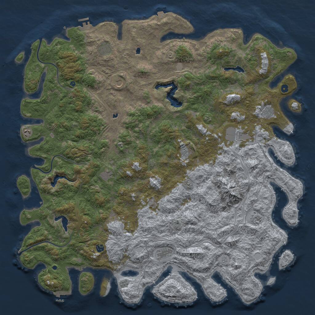 Rust Map: Procedural Map, Size: 6000, Seed: 200008, 17 Monuments
