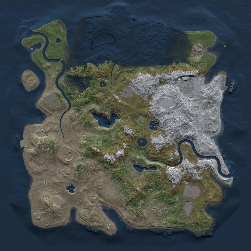 Rust Map: Procedural Map, Size: 4000, Seed: 8546398, 16 Monuments