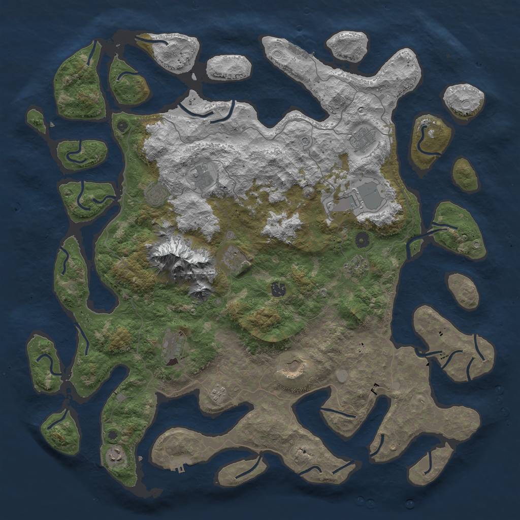 Rust Map: Procedural Map, Size: 5100, Seed: 7242084, 19 Monuments