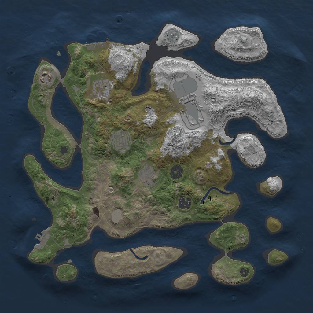 Rust Map: Procedural Map, Size: 3500, Seed: 2159, 15 Monuments