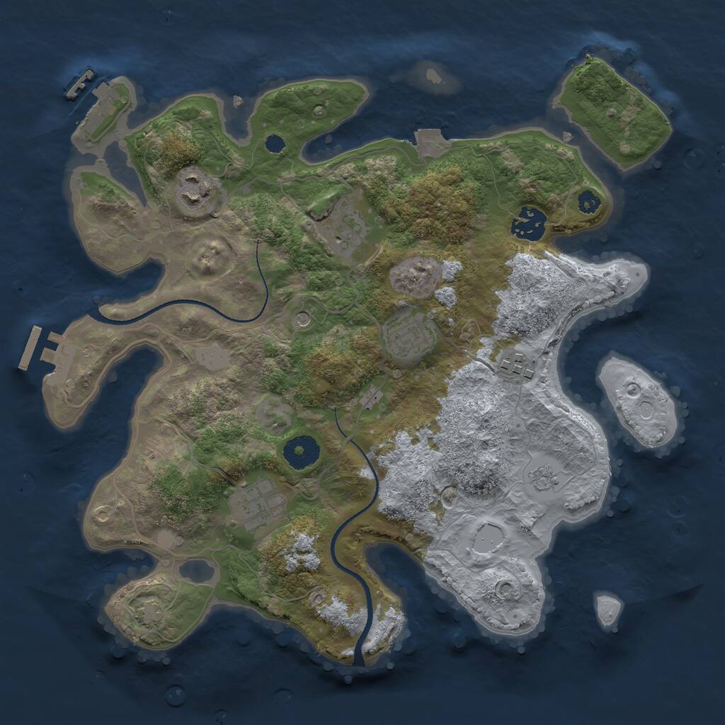 Rust Map: Procedural Map, Size: 3200, Seed: 4348916, 12 Monuments