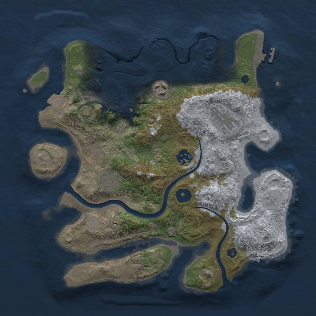 Rust Map: Procedural Map, Size: 3200, Seed: 45353634, 9 Monuments