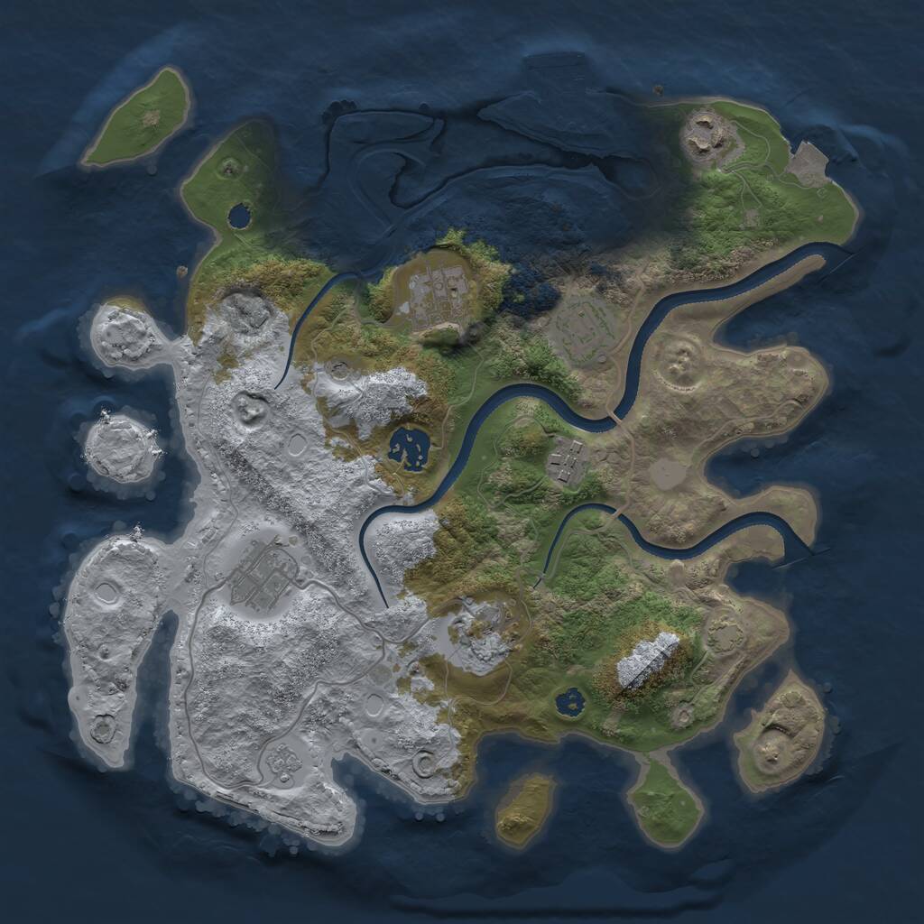 Rust Map: Procedural Map, Size: 3250, Seed: 1635417460, 12 Monuments