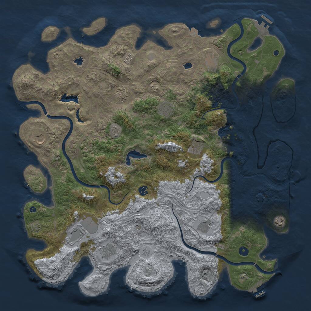 Rust Map: Procedural Map, Size: 4800, Seed: 1000000, 17 Monuments
