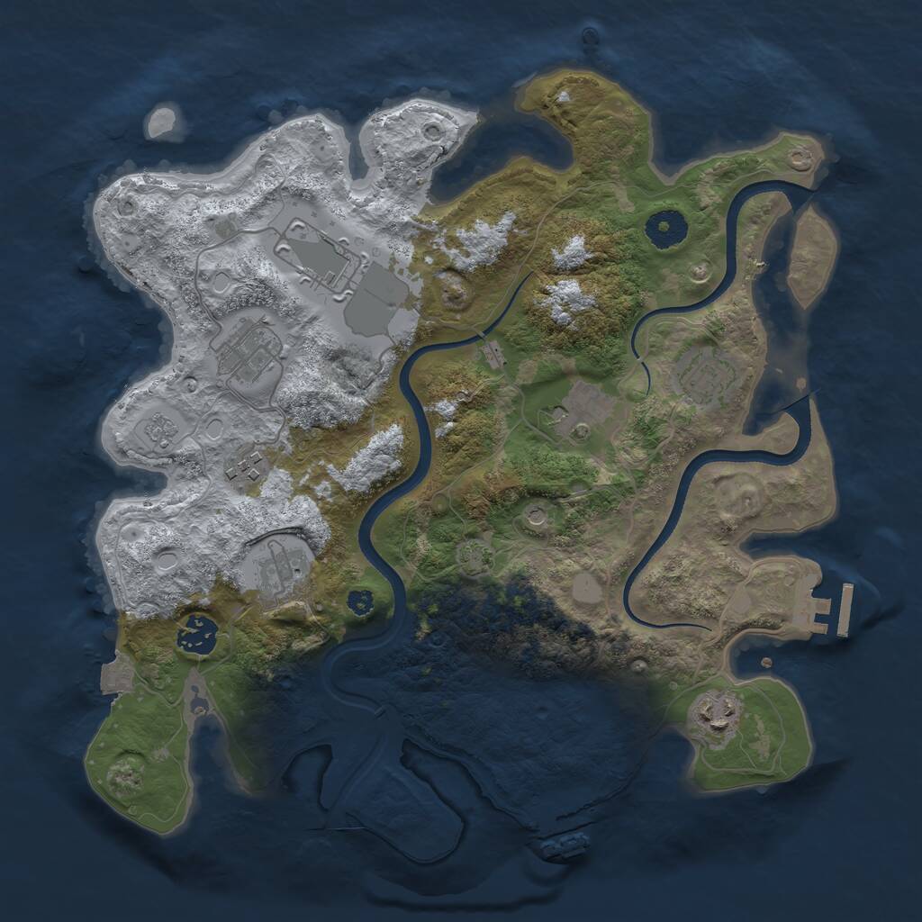 Rust Map: Procedural Map, Size: 3500, Seed: 172550929, 14 Monuments