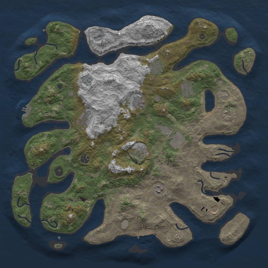 Rust Map: Procedural Map, Size: 4500, Seed: 34588, 19 Monuments