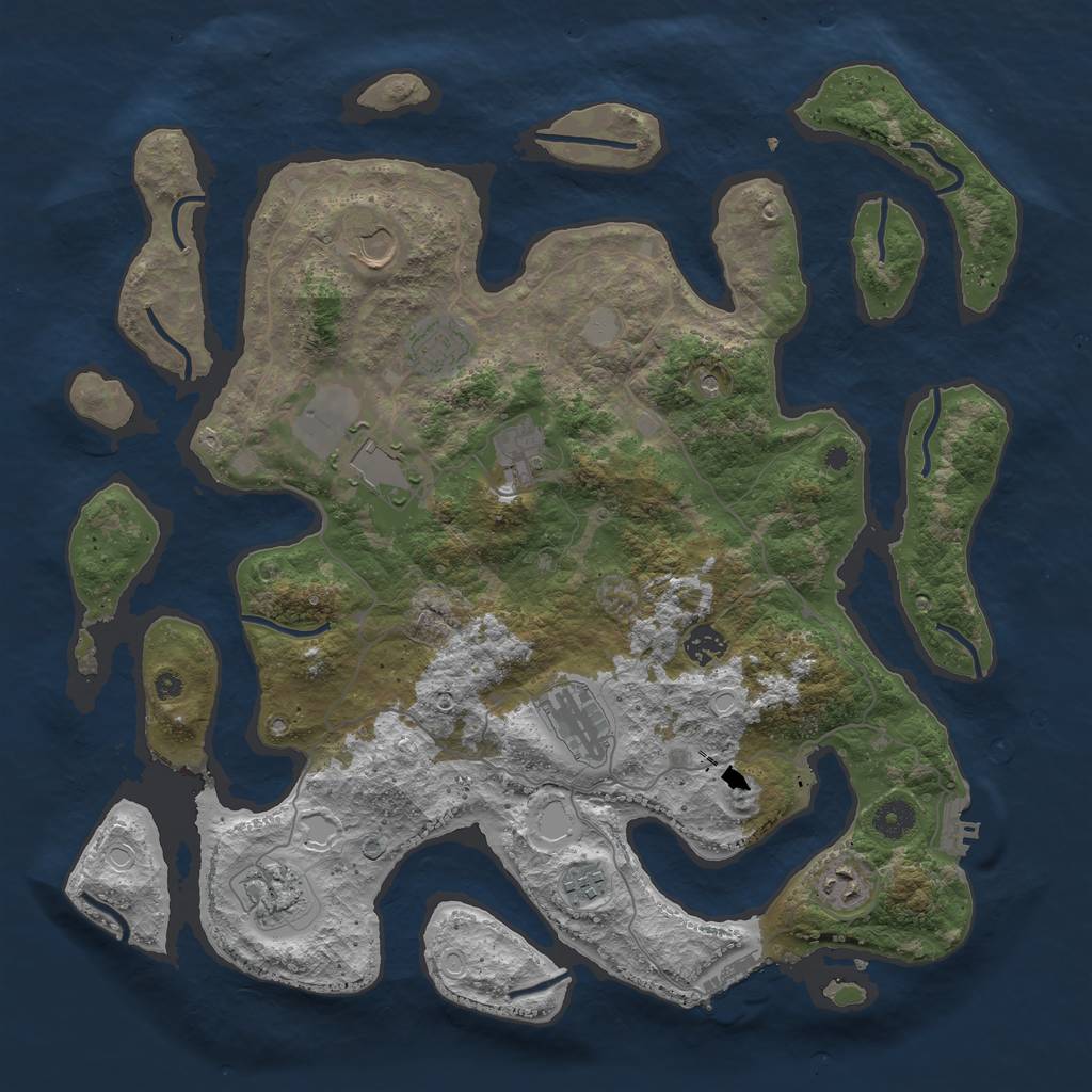Rust Map: Procedural Map, Size: 4096, Seed: 120312, 17 Monuments