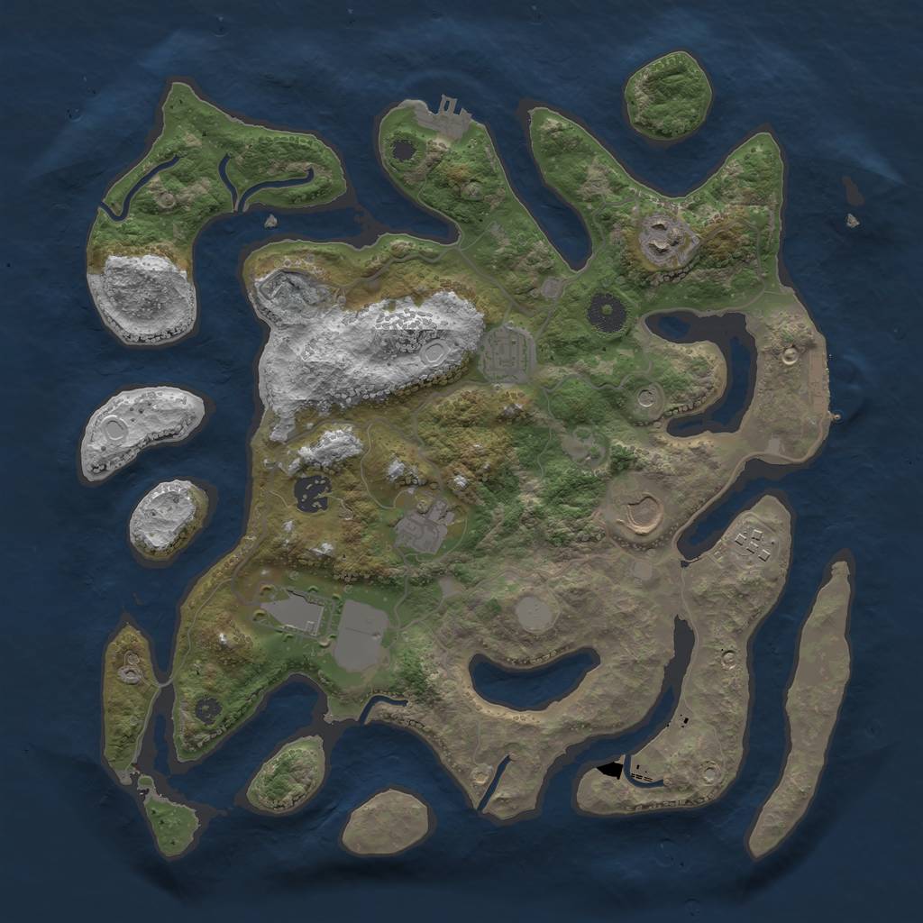 Rust Map: Procedural Map, Size: 3600, Seed: 3526, 15 Monuments