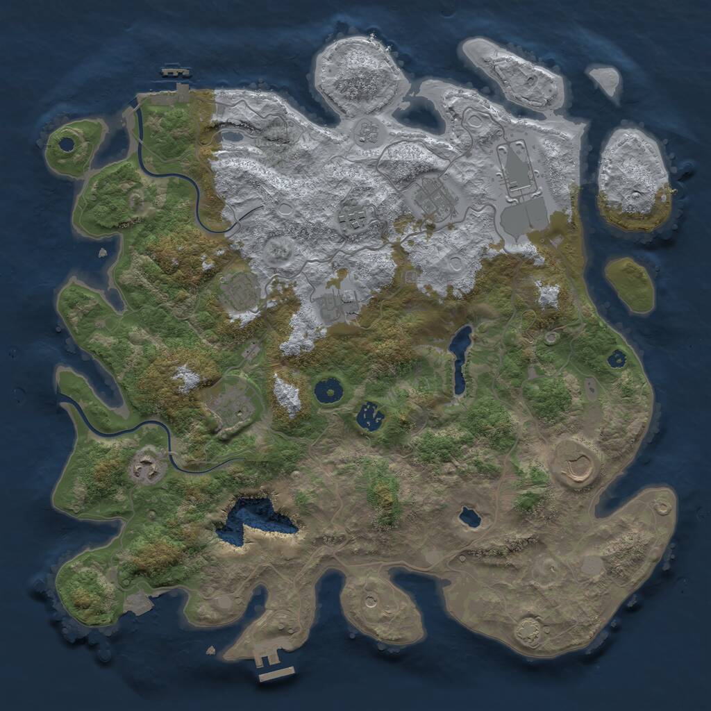 Rust Map: Procedural Map, Size: 4000, Seed: 43844645, 15 Monuments