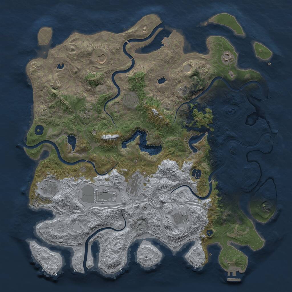 Rust Map: Procedural Map, Size: 4500, Seed: 1062335280, 15 Monuments