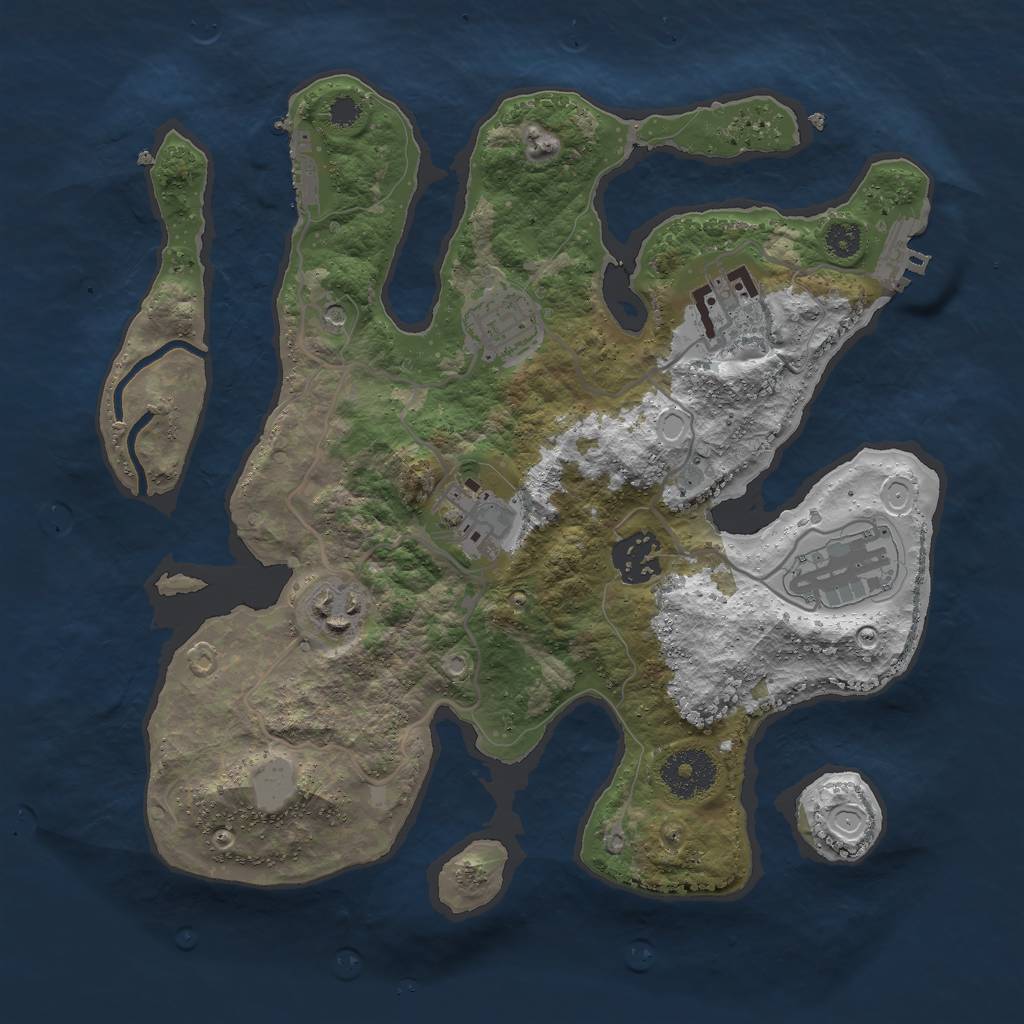 Rust Map: Procedural Map, Size: 3000, Seed: 1086867052, 14 Monuments