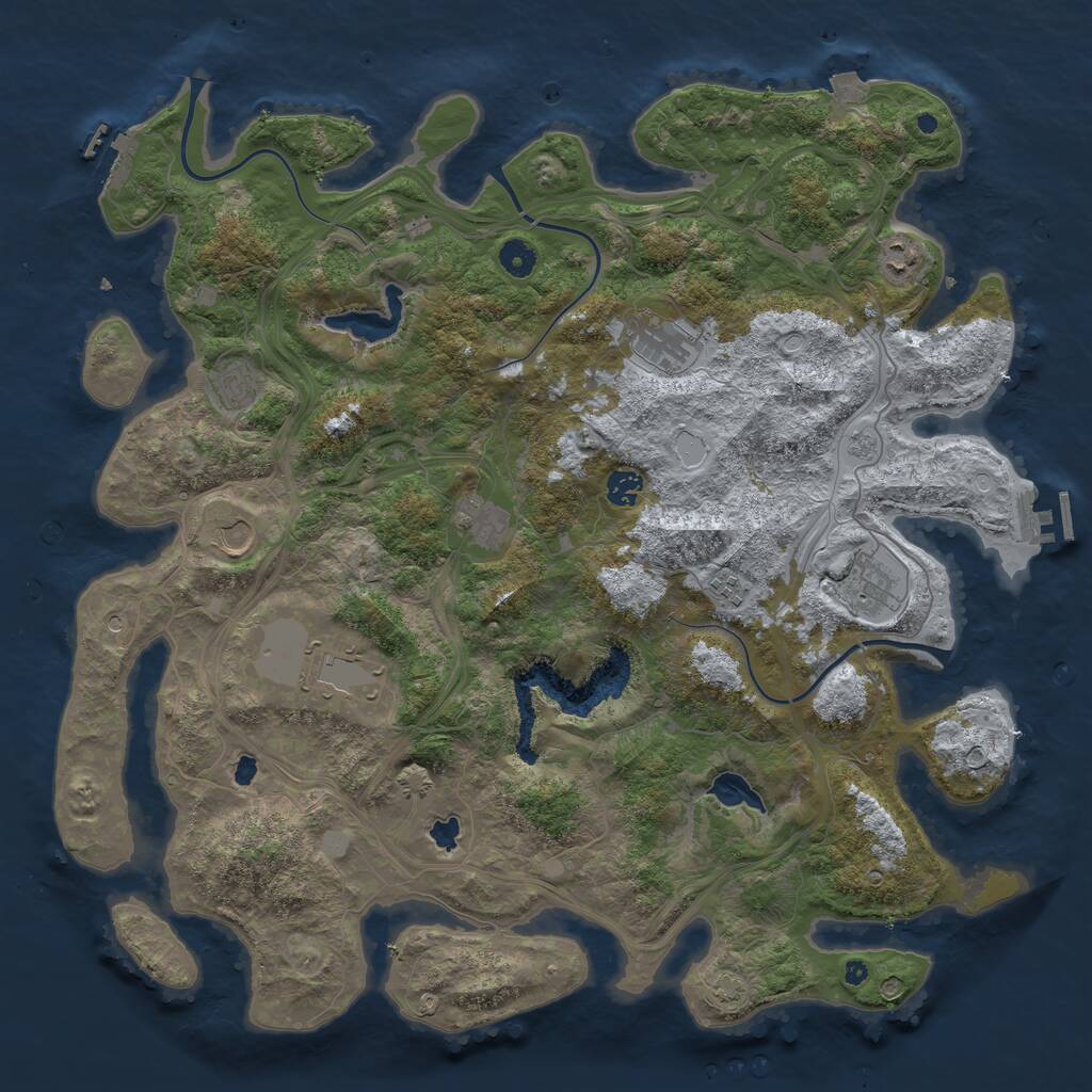 Rust Map: Procedural Map, Size: 4500, Seed: 11111123, 15 Monuments