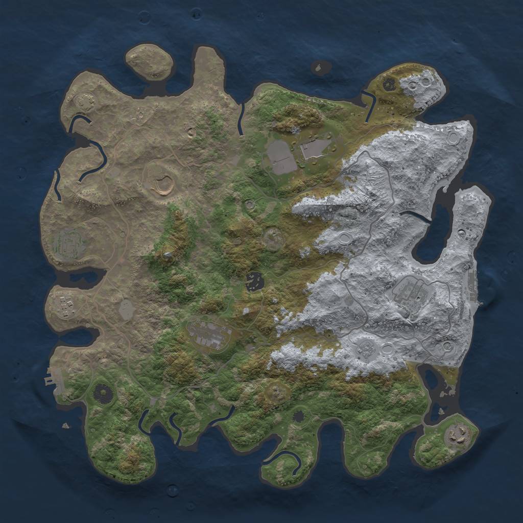 Rust Map: Procedural Map, Size: 4000, Seed: 154765, 16 Monuments
