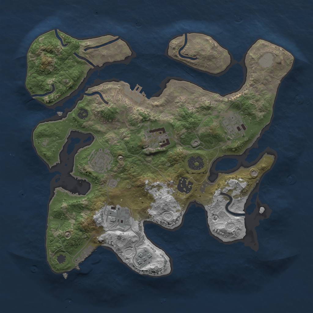Rust Map: Procedural Map, Size: 3000, Seed: 8966142, 13 Monuments