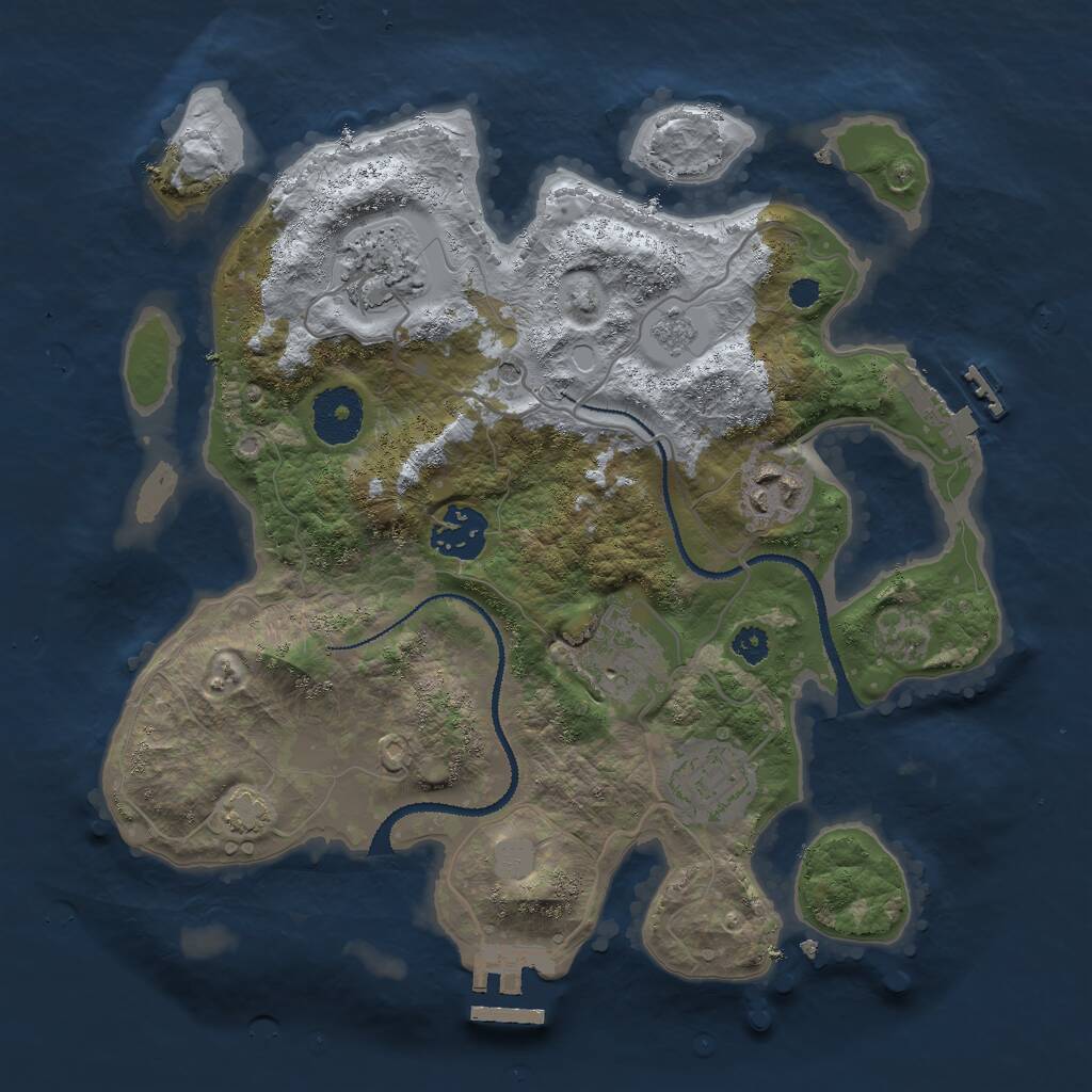 Rust Map: Procedural Map, Size: 3000, Seed: 822172, 11 Monuments