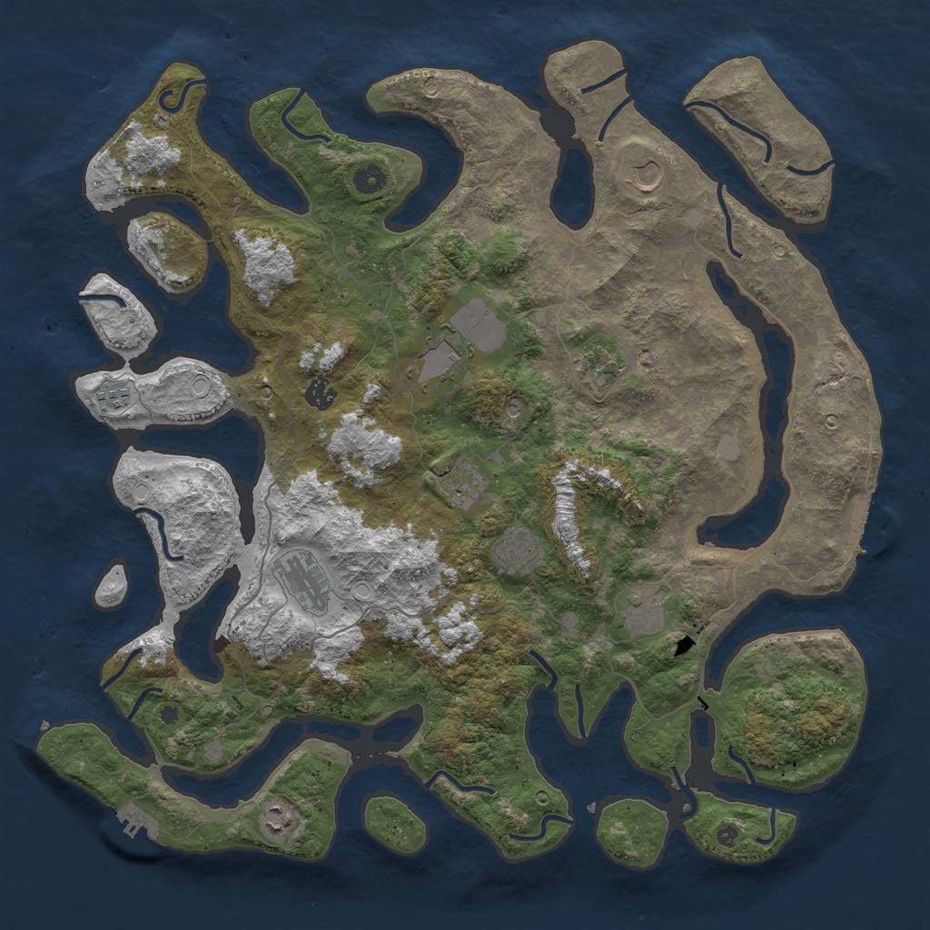 Rust Map: Procedural Map, Size: 4500, Seed: 1012981201, 18 Monuments